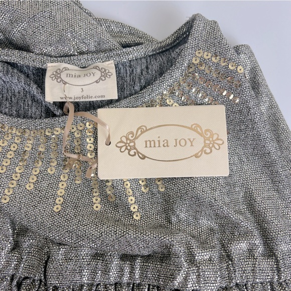 Joyfolie Cowgirl Metallic Sequins Hi Lo Divinia Dress Iron Gold | Girls 3 - Picture 7 of 11